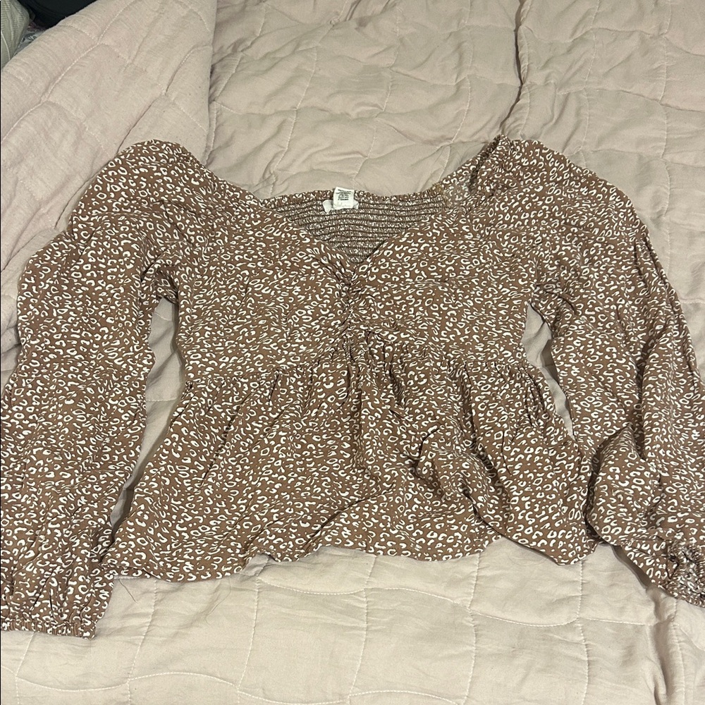 Brown Floral Women's Top